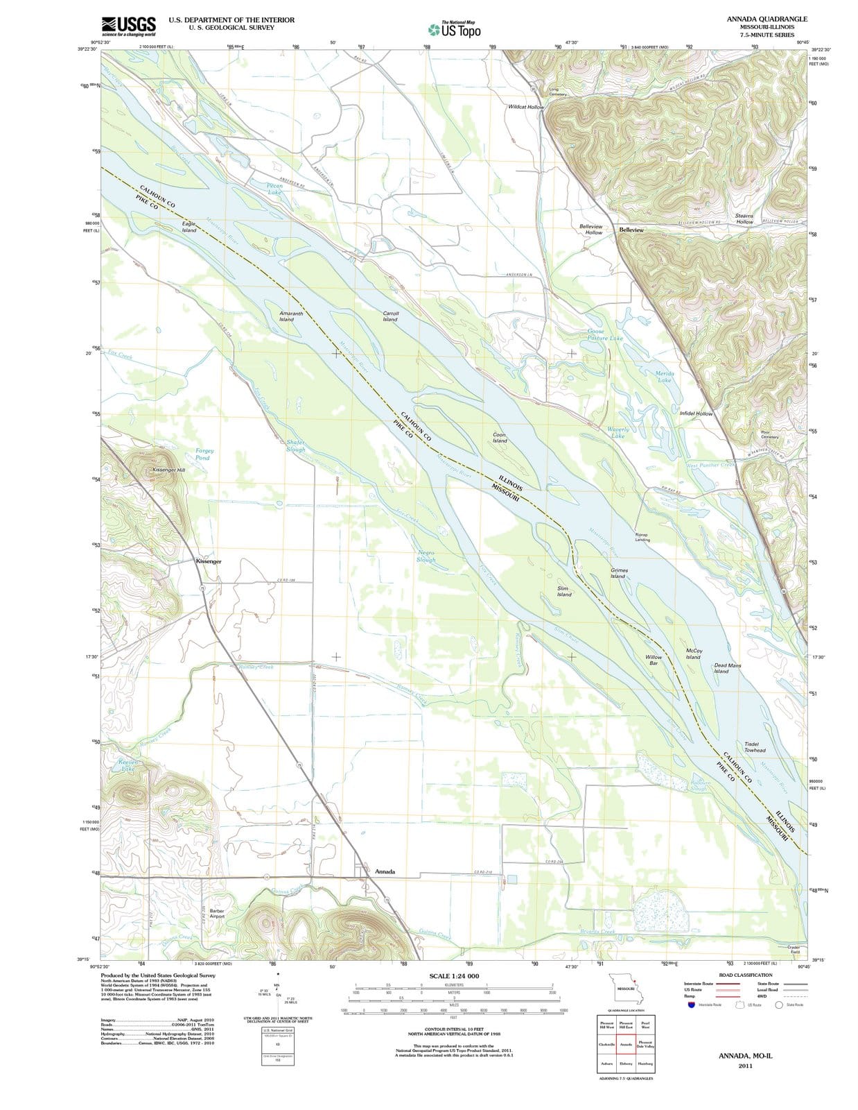 2011 Annada, MO - Missouri - USGS Topographic Map