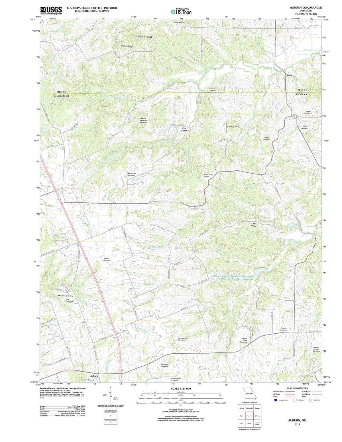 2011 Auburn, MO - Missouri - USGS Topographic Map