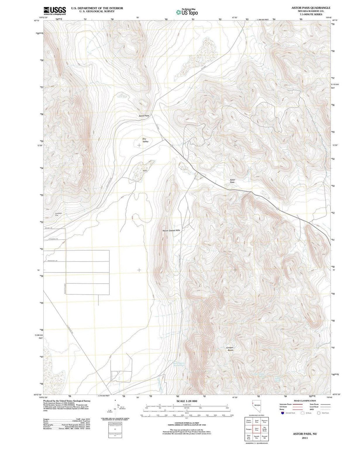 2011 Astor Pass, NV - Nevada - USGS Topographic Map