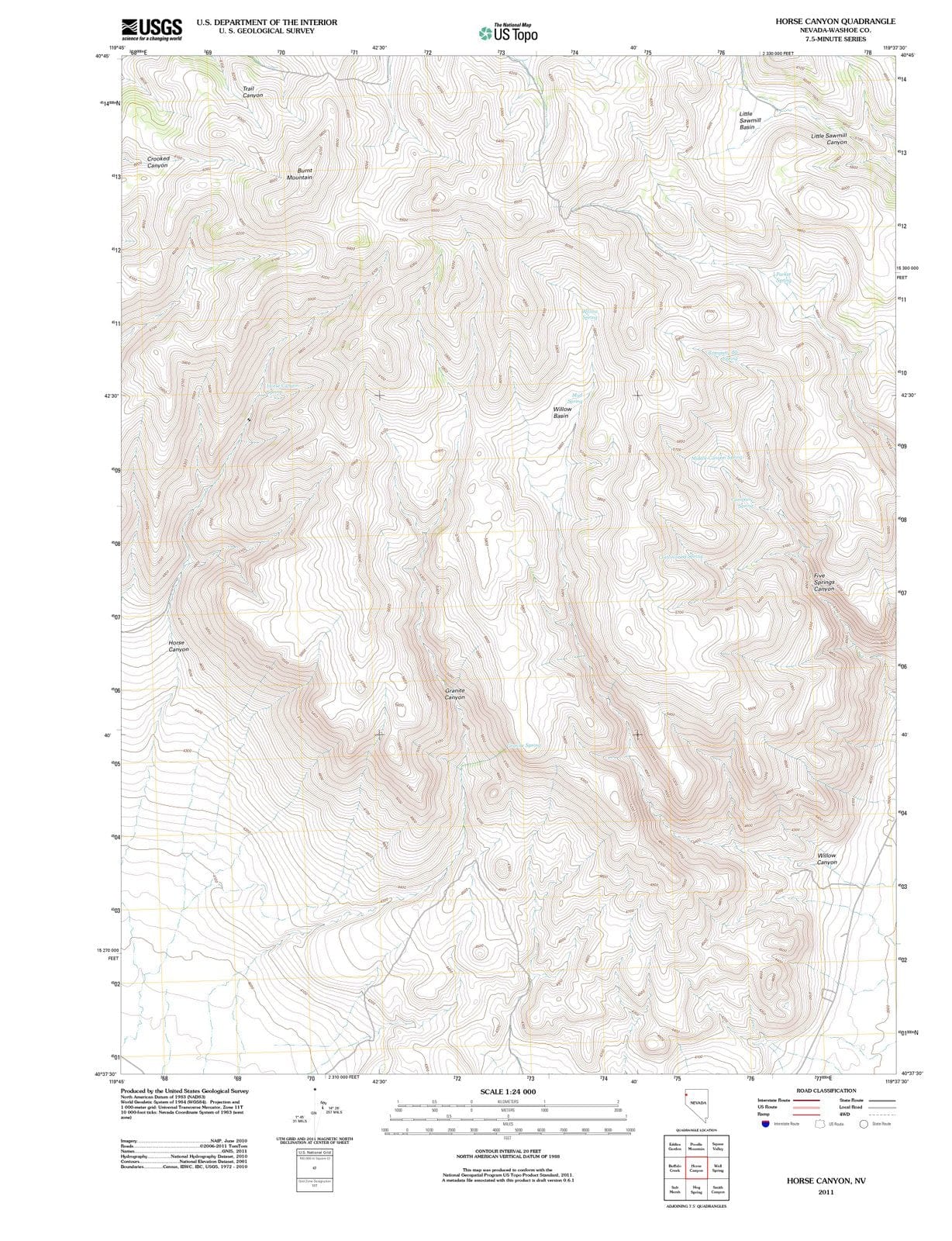 2011 Horse Canyon, NV - Nevada - USGS Topographic Map