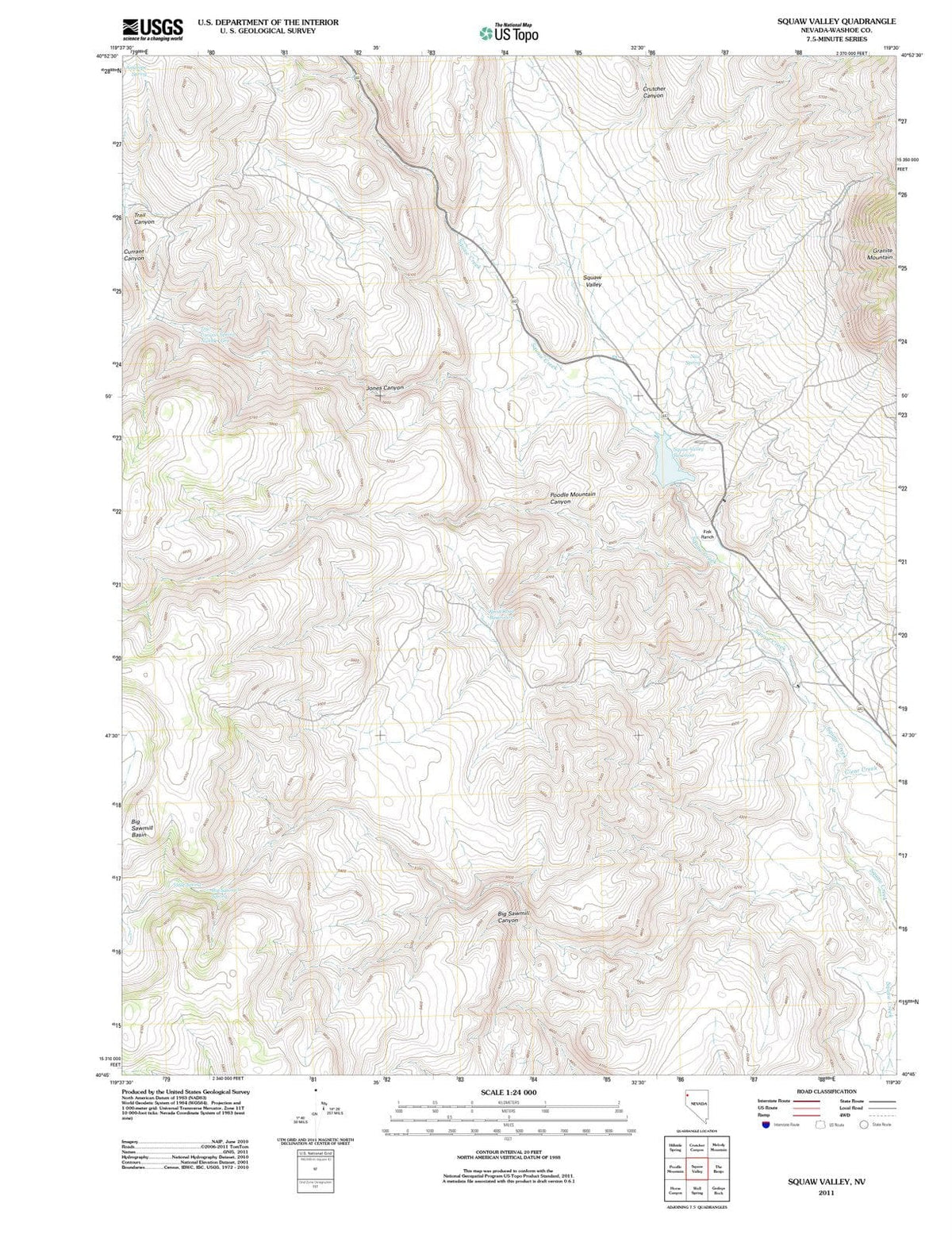 2011 Squaw Valley, NV - Nevada - USGS Topographic Map