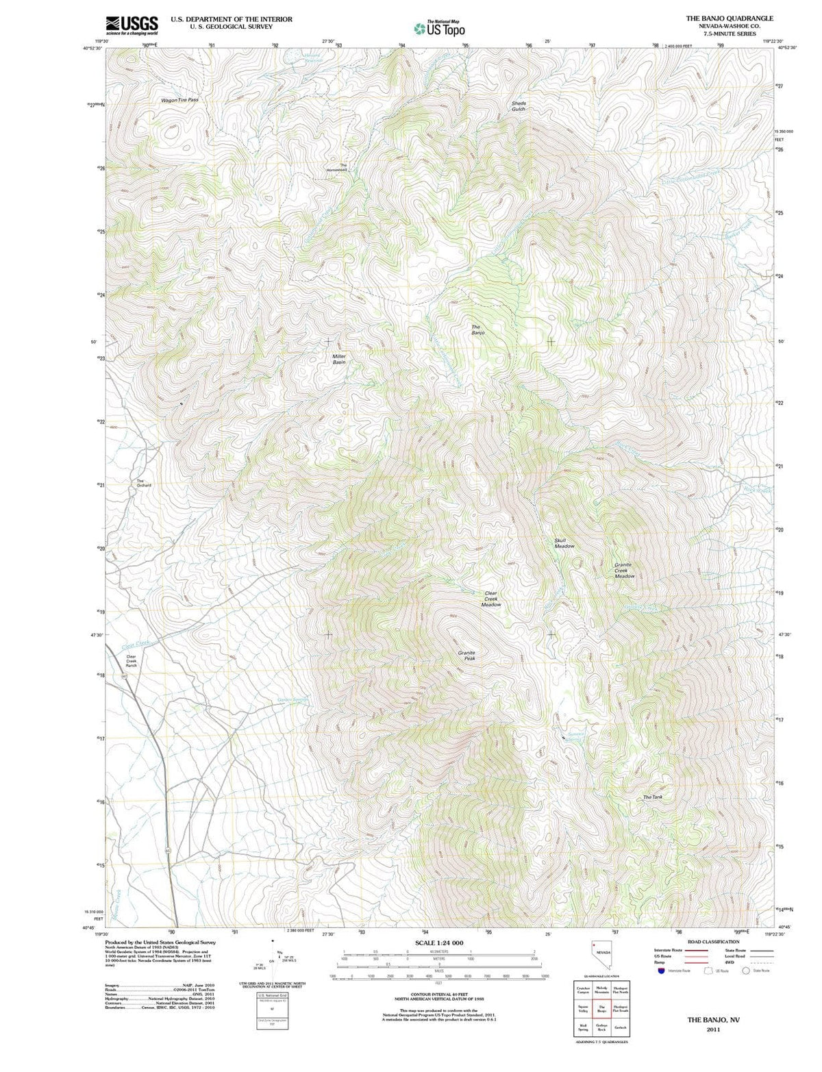 2011 The Banjo, NV - Nevada - USGS Topographic Map
