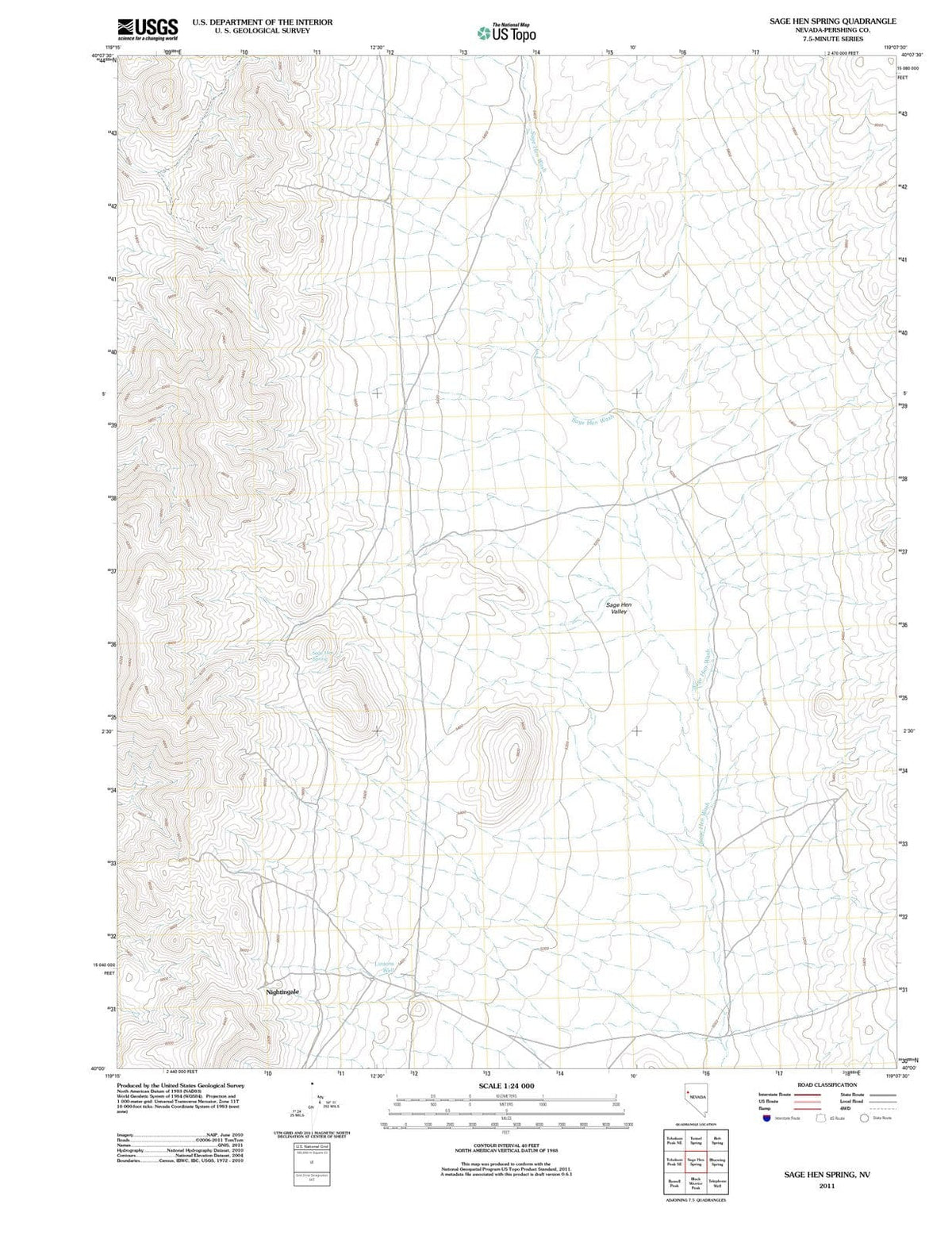 2011 Sage Hen Spring, NV - Nevada - USGS Topographic Map