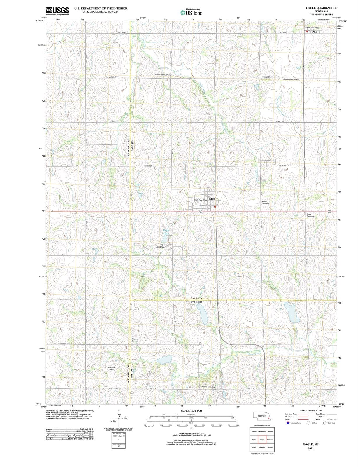 2011 Eagle, NE - Nebraska - USGS Topographic Map