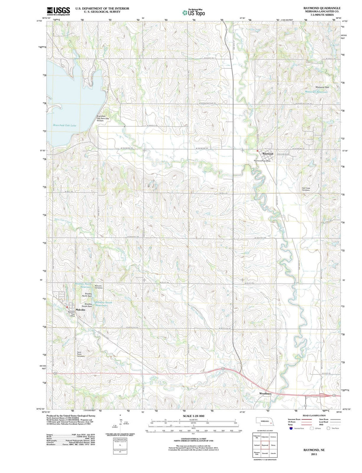 2011 Raymond, NE - Nebraska - USGS Topographic Map