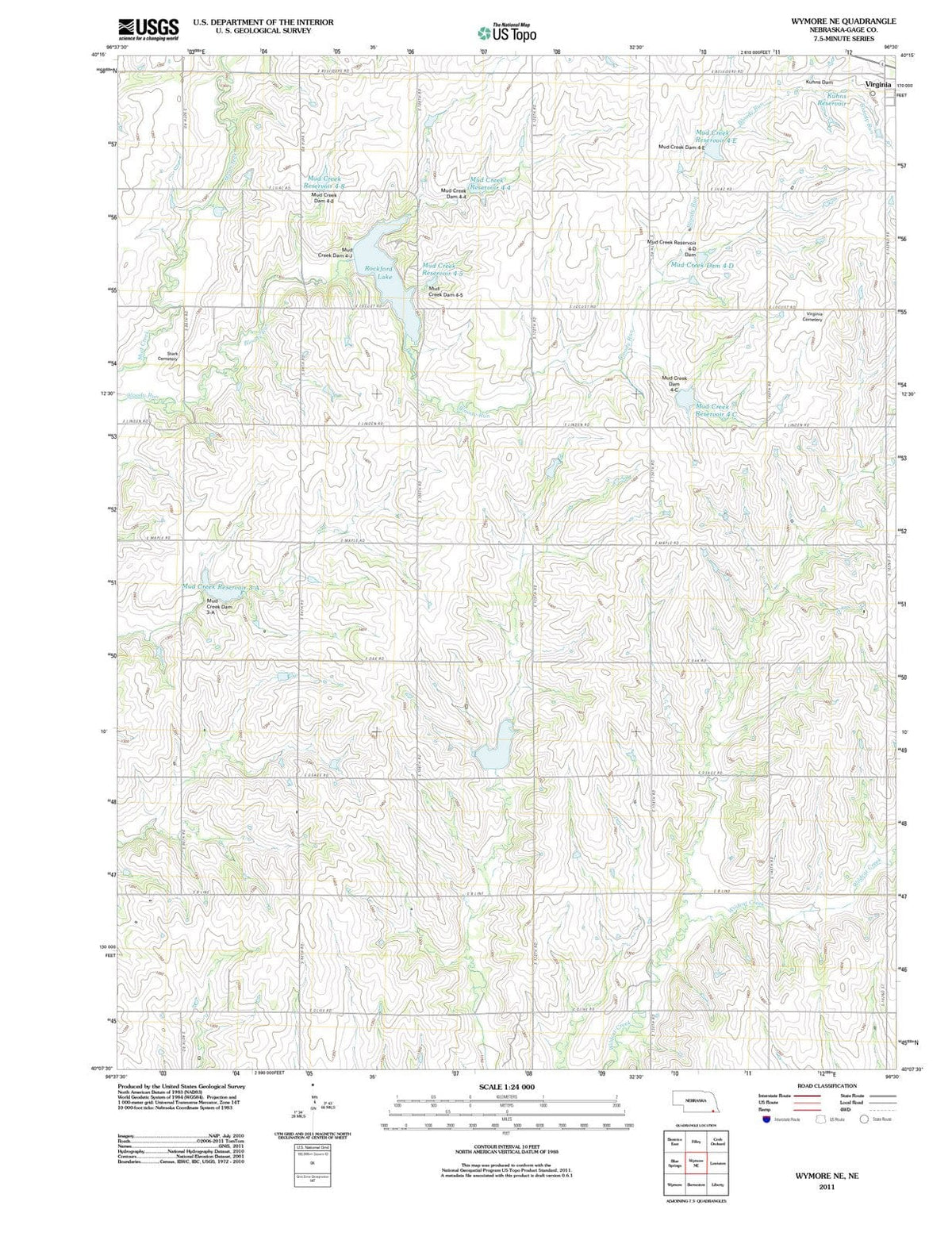 2011 Wymore, NE - Nebraska - USGS Topographic Map v2