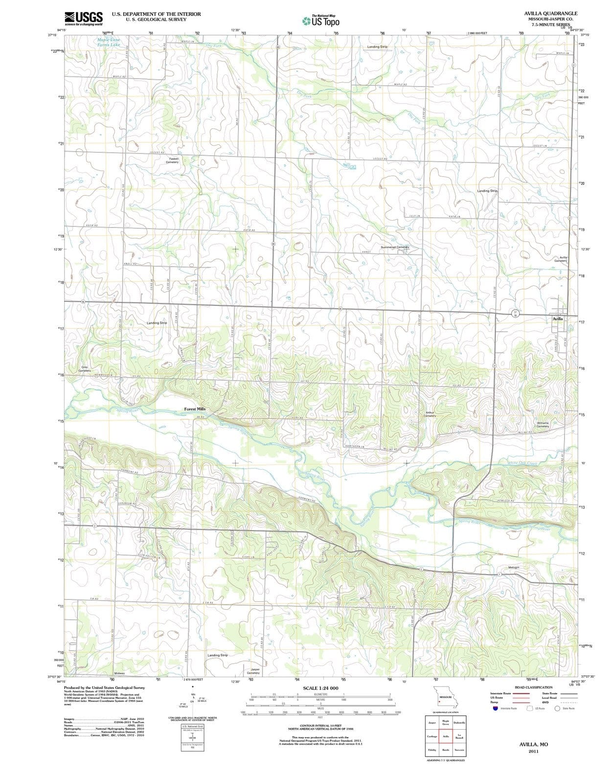 2011 Avilla, MO - Missouri - USGS Topographic Map