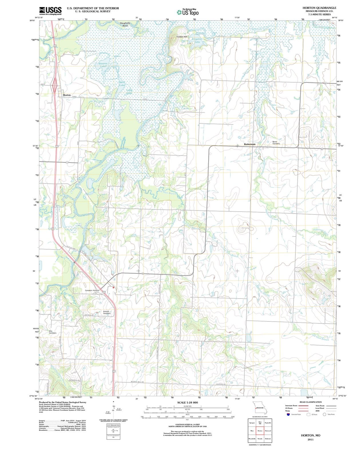 2011 Horton, MO - Missouri - USGS Topographic Map