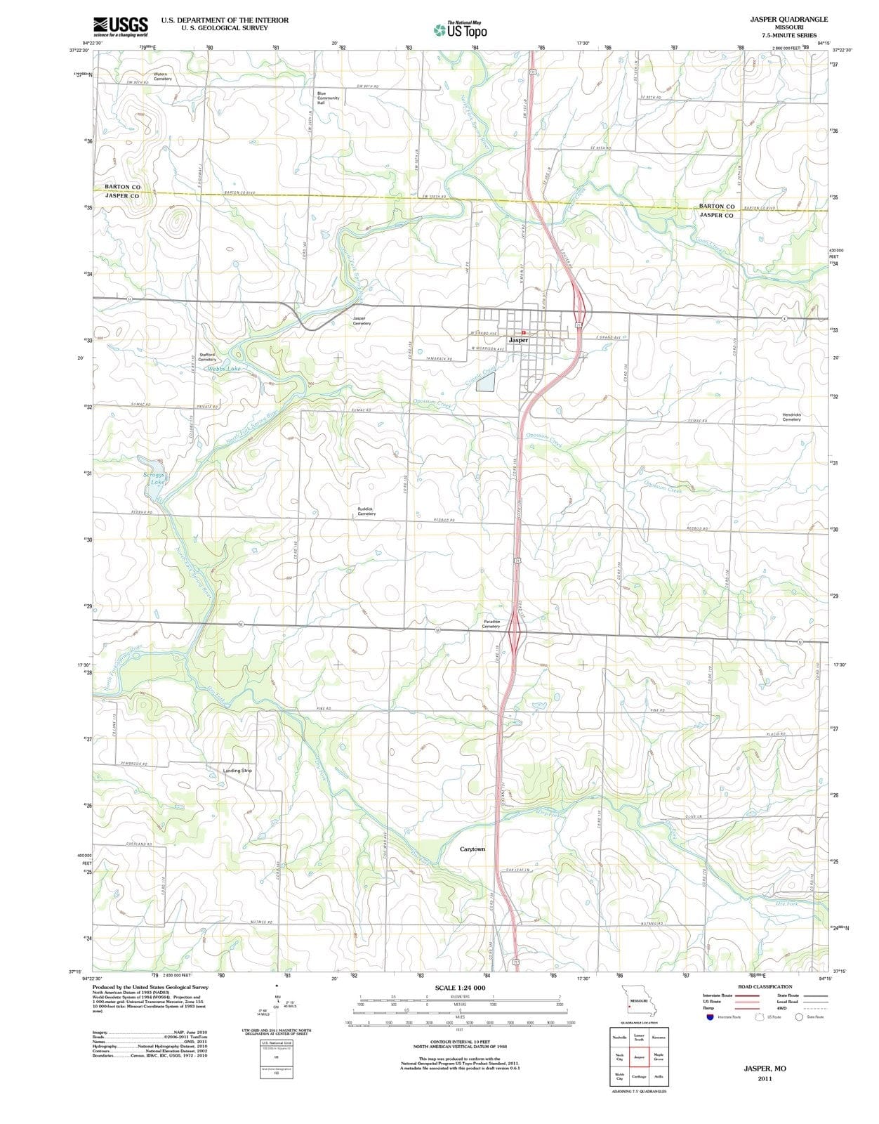 2011 Jasper, MO - Missouri - USGS Topographic Map