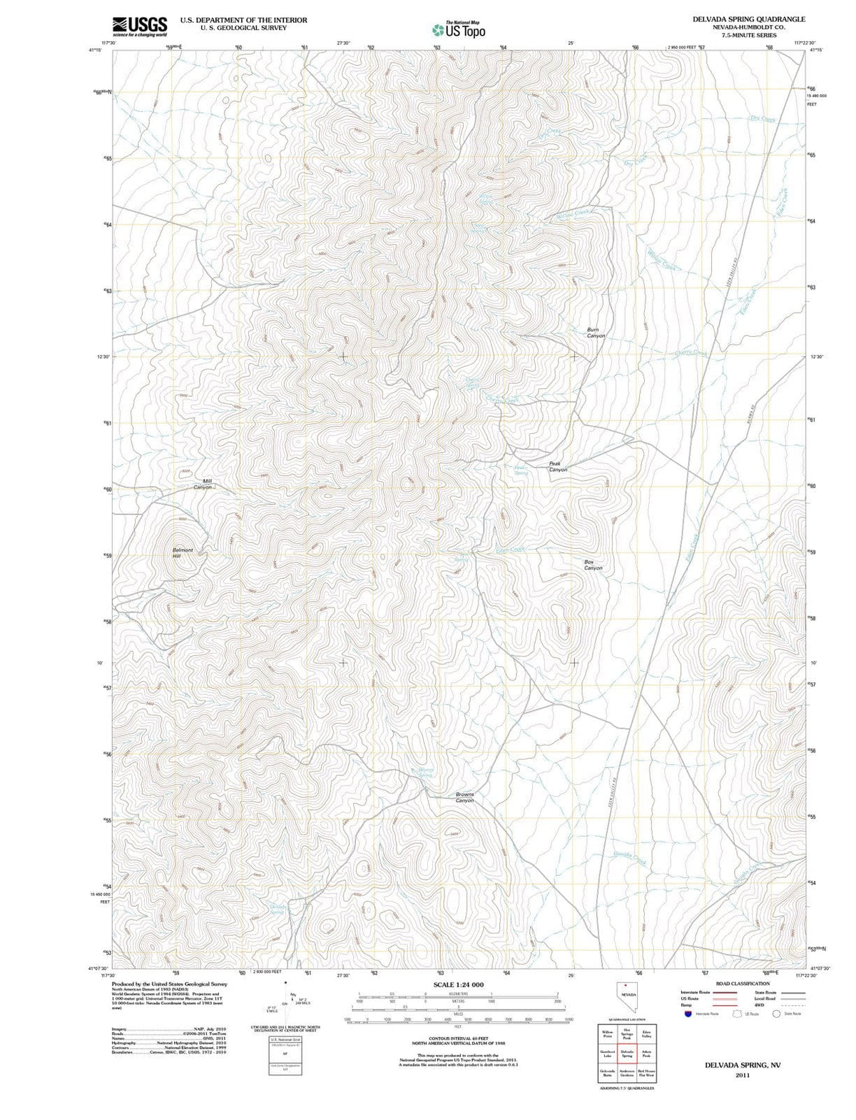 2011 Delvada Spring, NV - Nevada - USGS Topographic Map