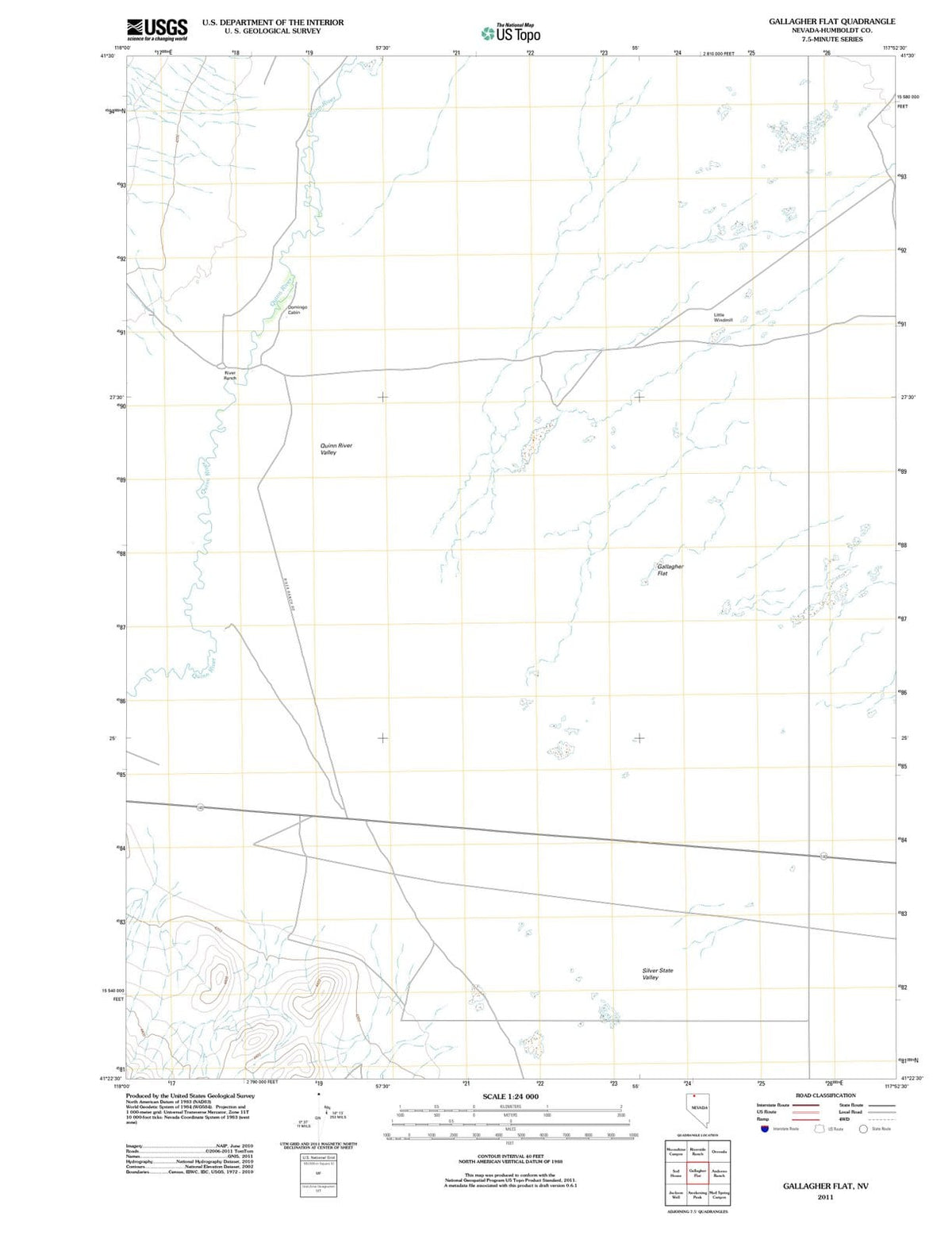 2011 Gallagher Flat, NV - Nevada - USGS Topographic Map