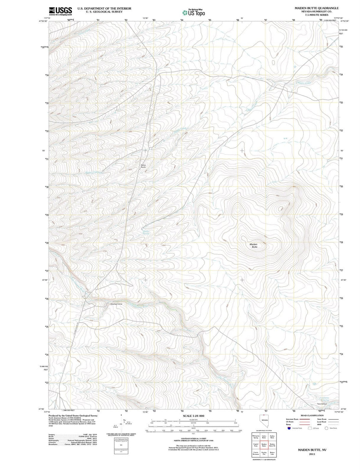 2011 Maiden Butte, NV - Nevada - USGS Topographic Map