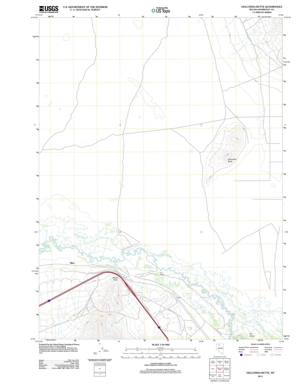 2011 Golconda Butte, NV - Nevada - USGS Topographic Map
