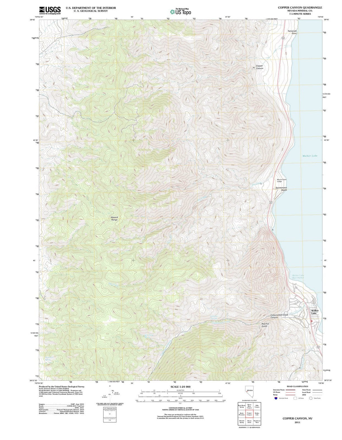 2011 Copper Canyon, NV - Nevada - USGS Topographic Map
