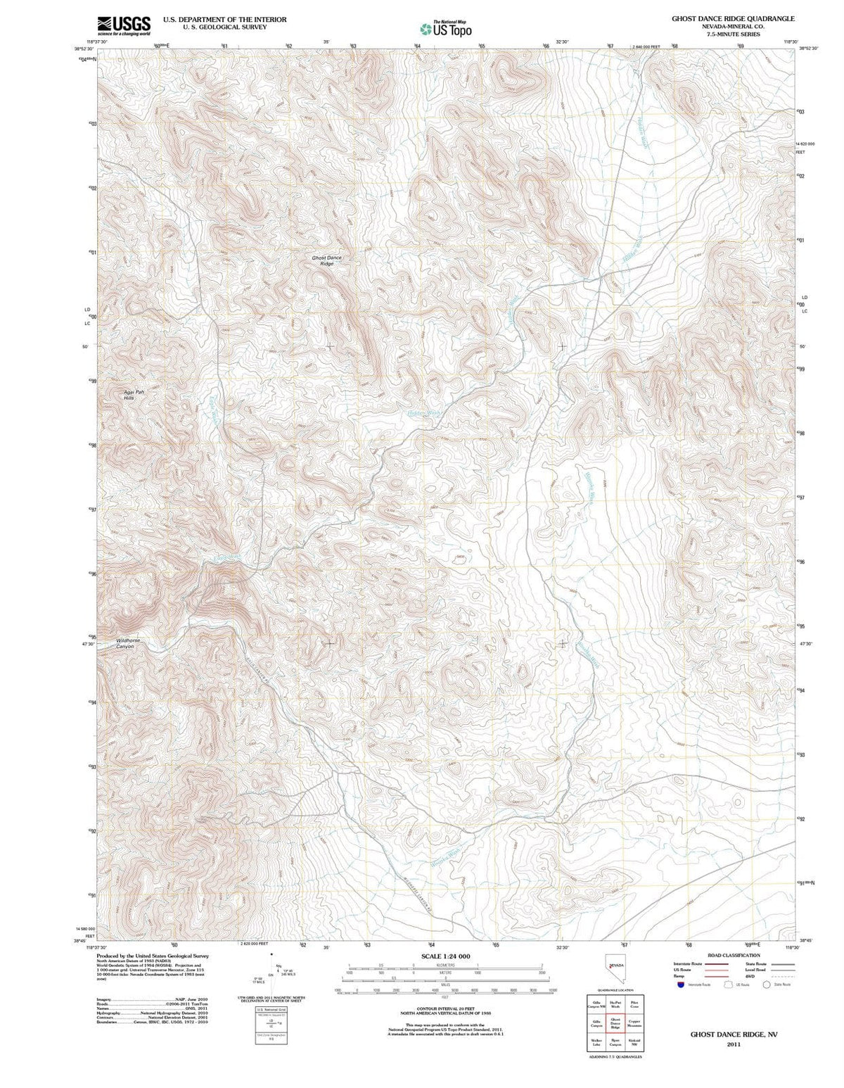 2011 Ghostance Ridge, NV - Nevada - USGS Topographic Map