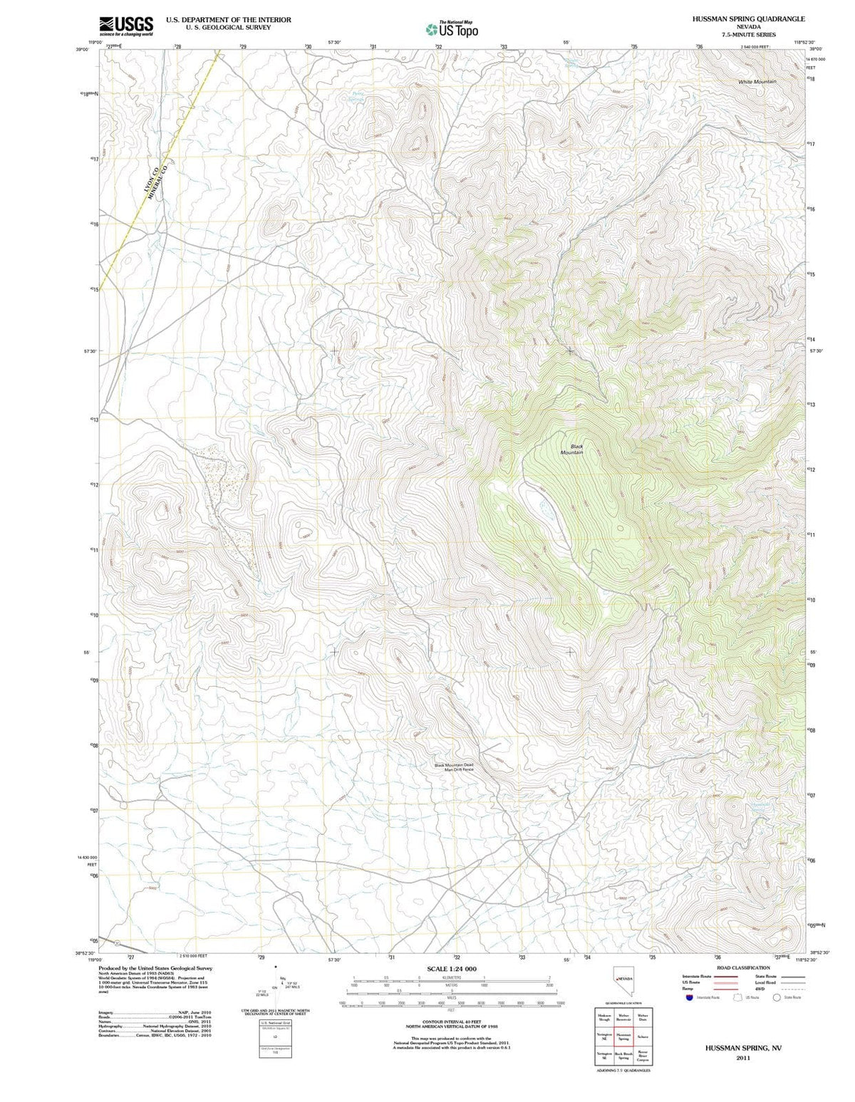 2011 Hussman Spring, NV - Nevada - USGS Topographic Map