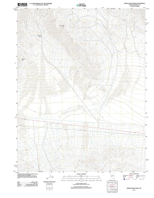 2011 Indian Head Peak, NV - Nevada - USGS Topographic Map