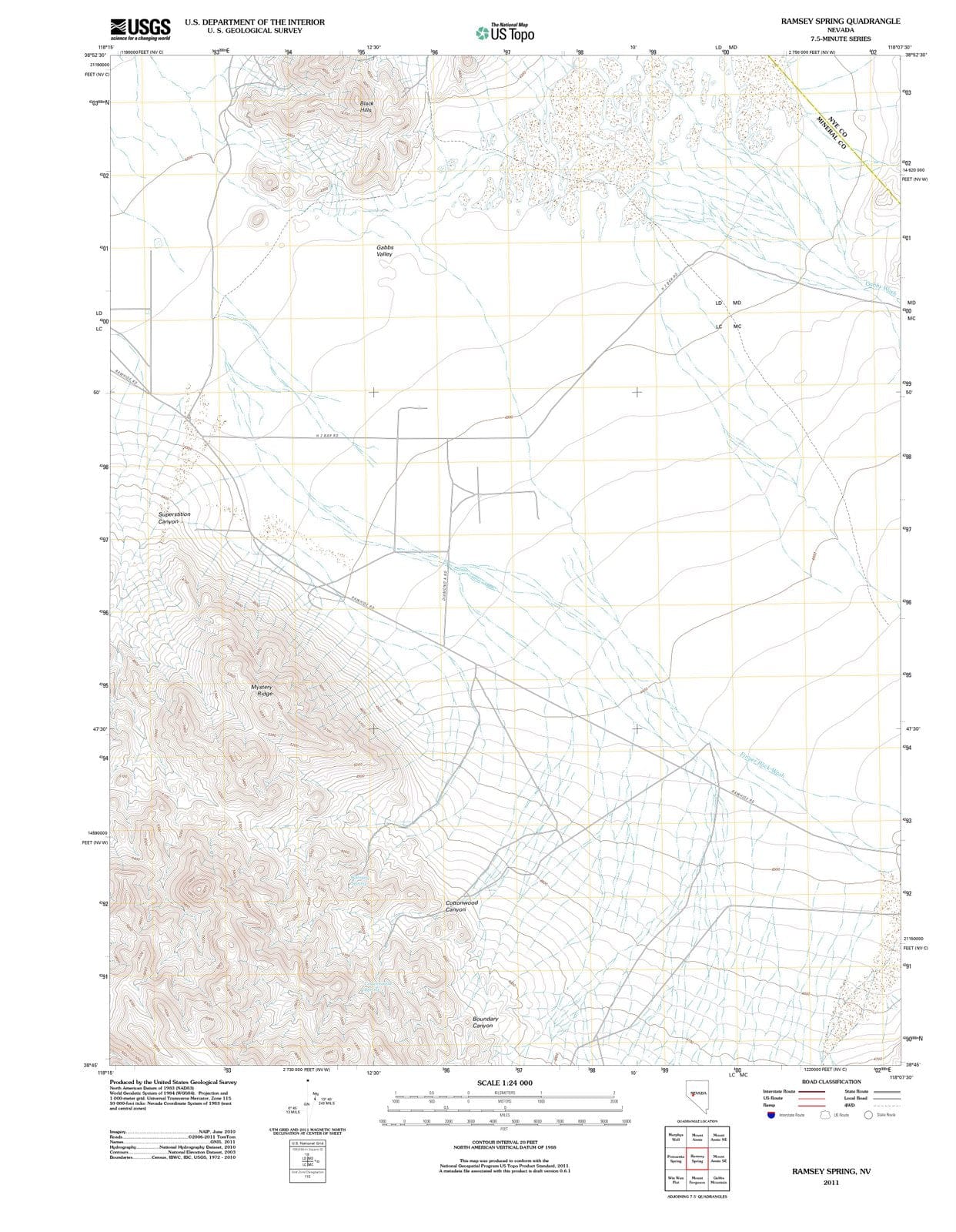 2011 Ramsey Spring, NV - Nevada - USGS Topographic Map