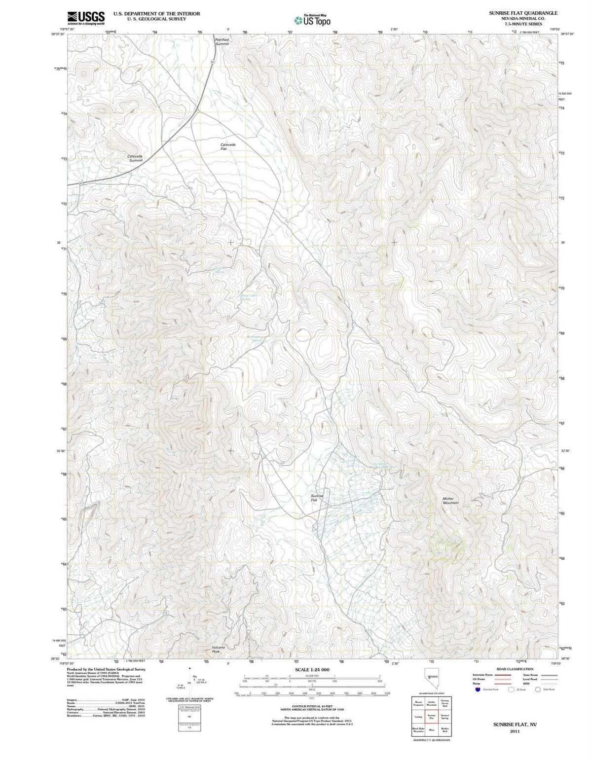 2011 Sunrise Flat, NV - Nevada - USGS Topographic Map