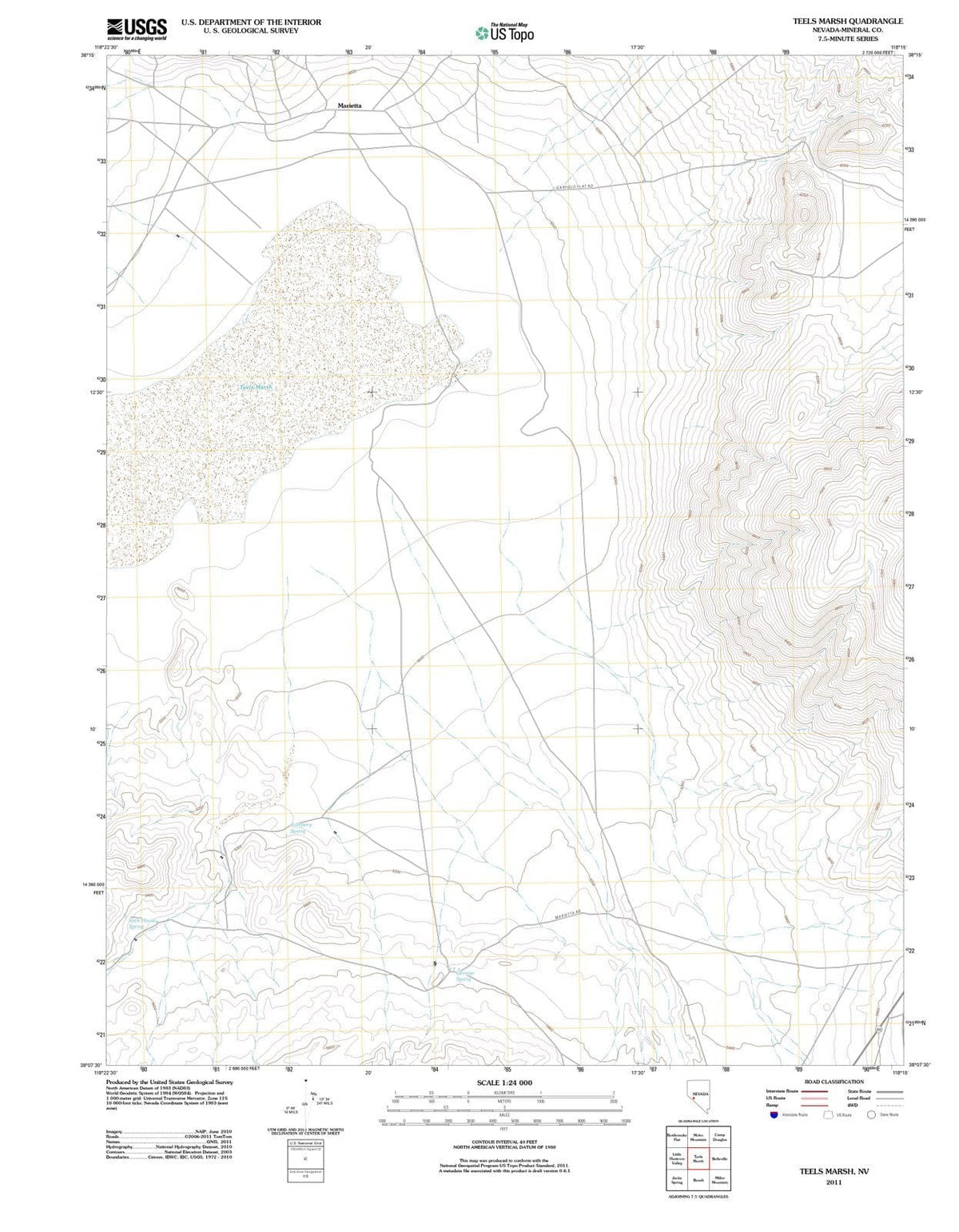 2011 Teels Marsh, NV - Nevada - USGS Topographic Map