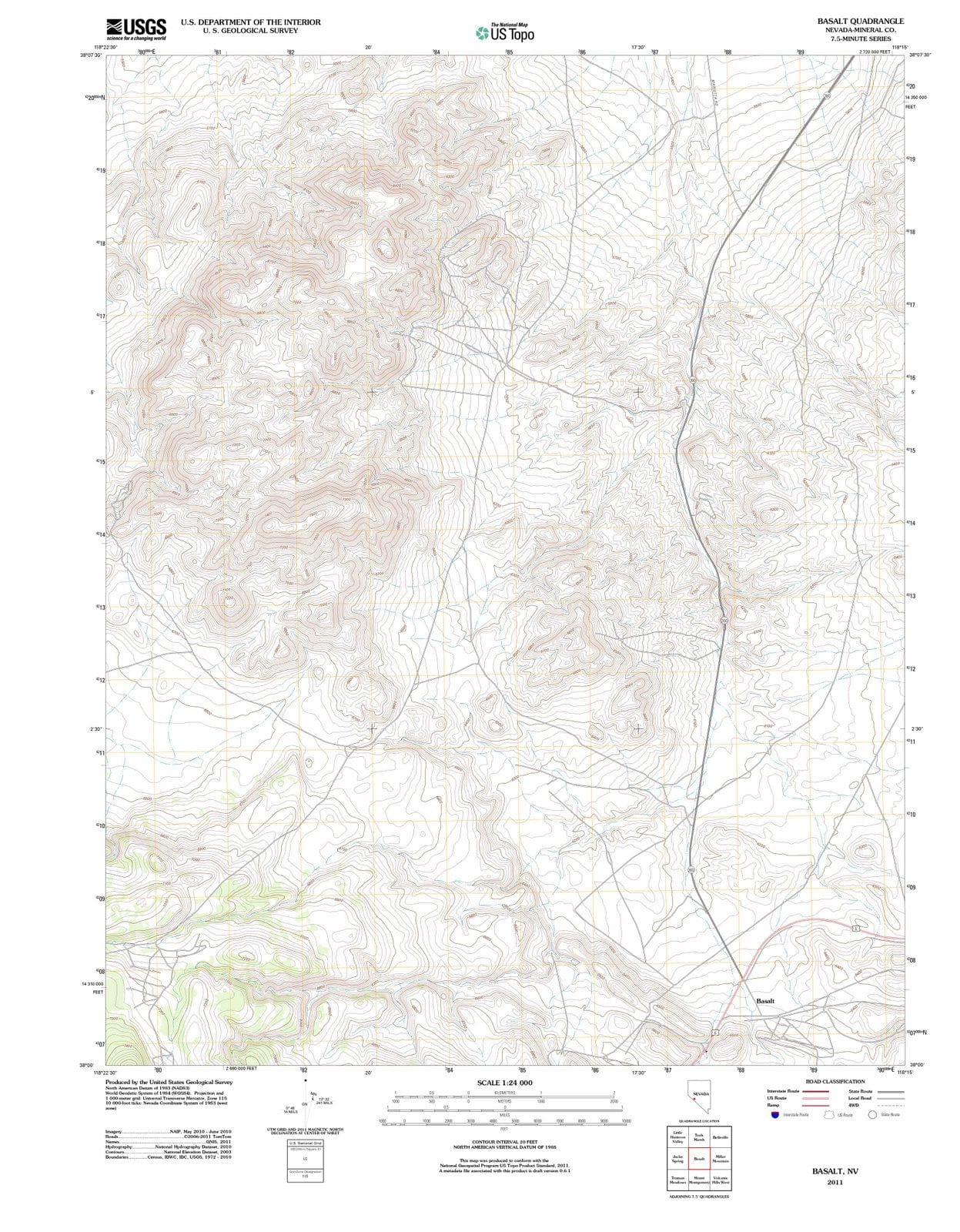 2011 Basalt, NV - Nevada - USGS Topographic Map