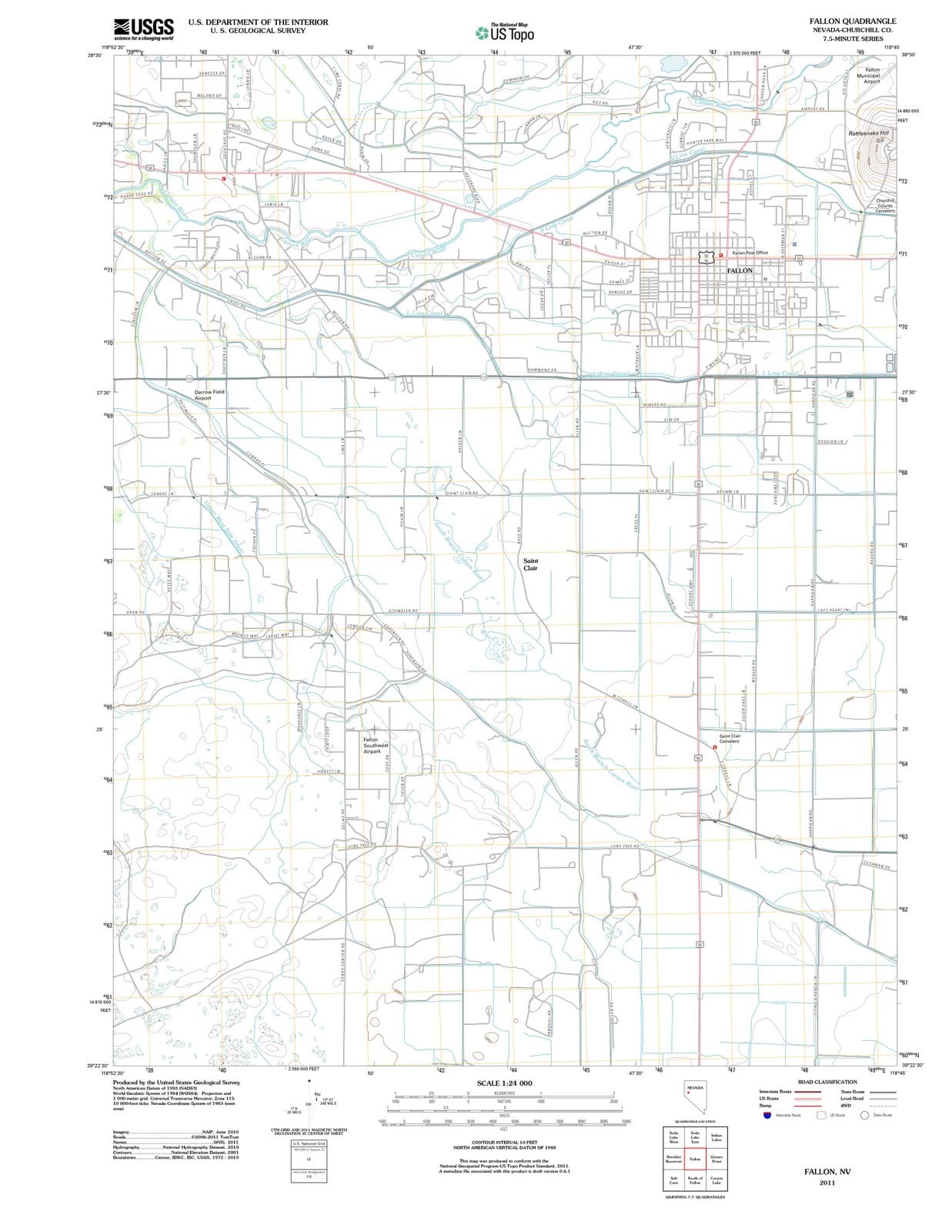 2011 Fallon, NV - Nevada - USGS Topographic Map
