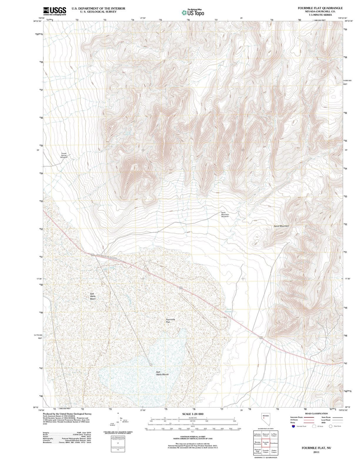 2011 Fourmile Flat, NV - Nevada - USGS Topographic Map