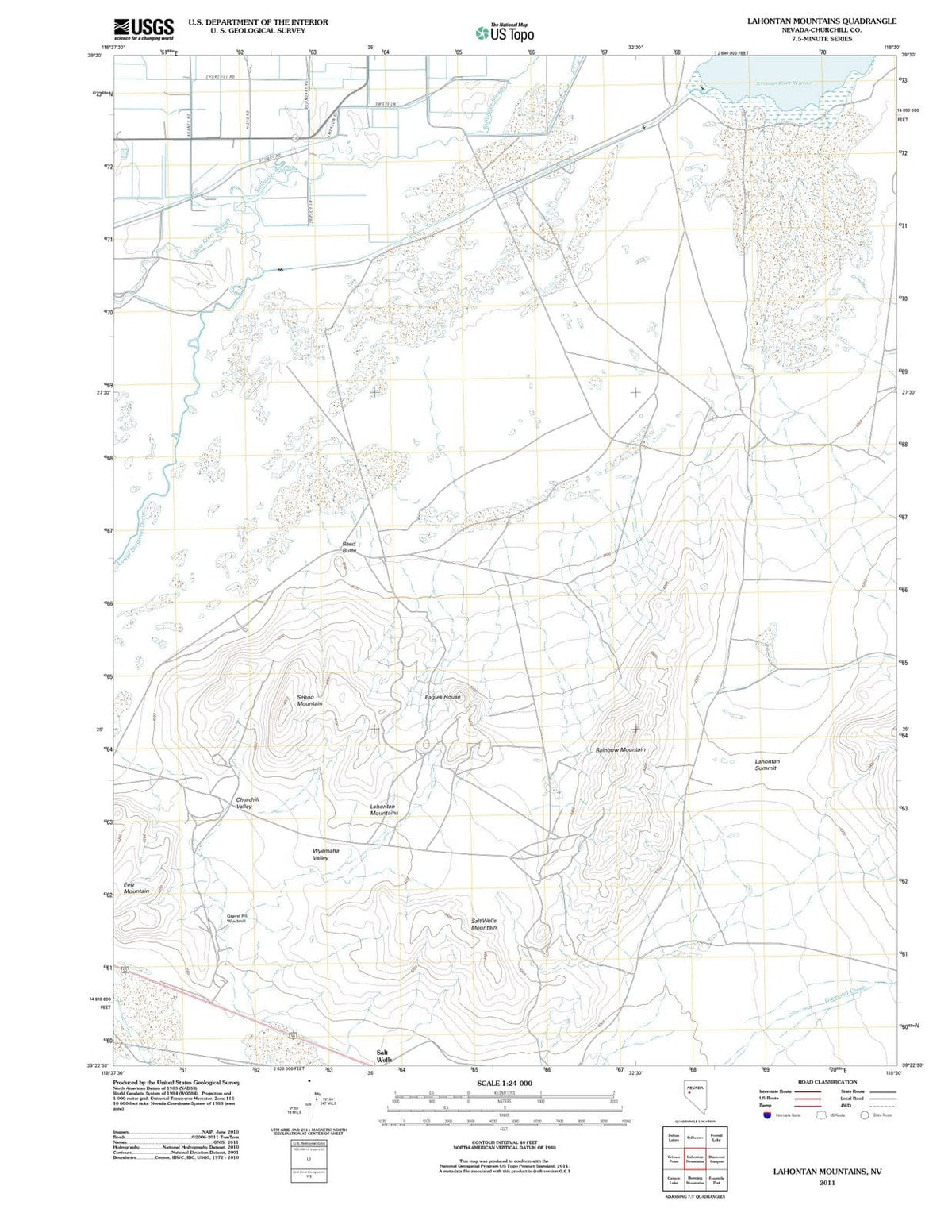 2011 Lahontan Mountains, NV - Nevada - USGS Topographic Map