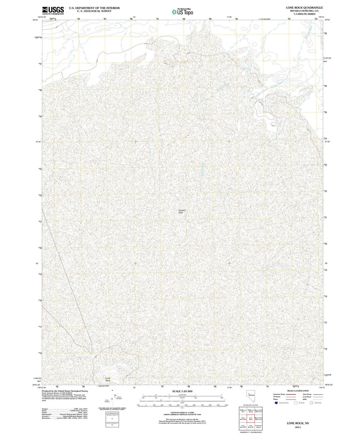2011 Lone Rock, NV - Nevada - USGS Topographic Map