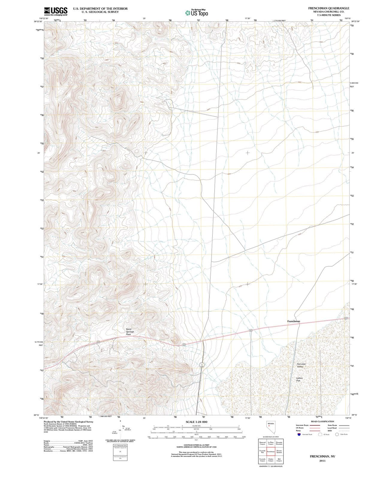 2011 Frenchman, NV - Nevada - USGS Topographic Map
