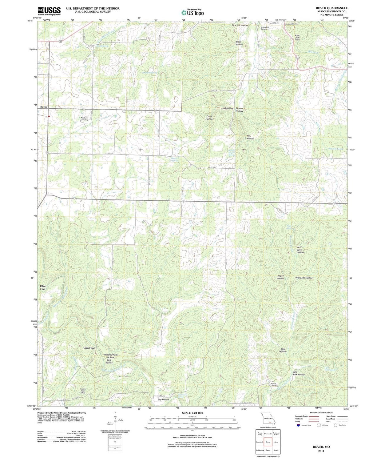 2011 Rover, MO - Missouri - USGS Topographic Map