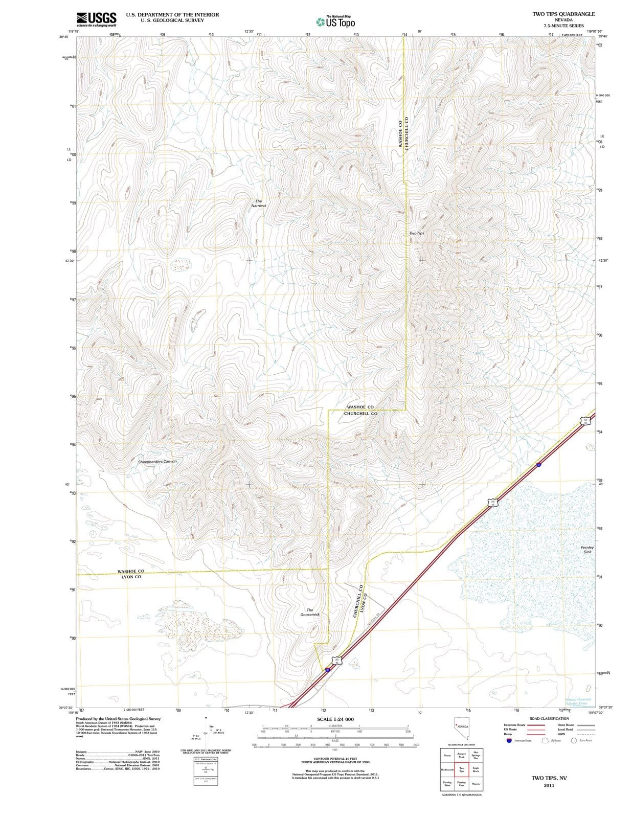 2011 Two Tips, NV - Nevada - USGS Topographic Map