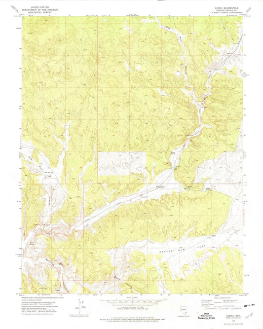 1972 Acoma, NV - Nevada - USGS Topographic Map