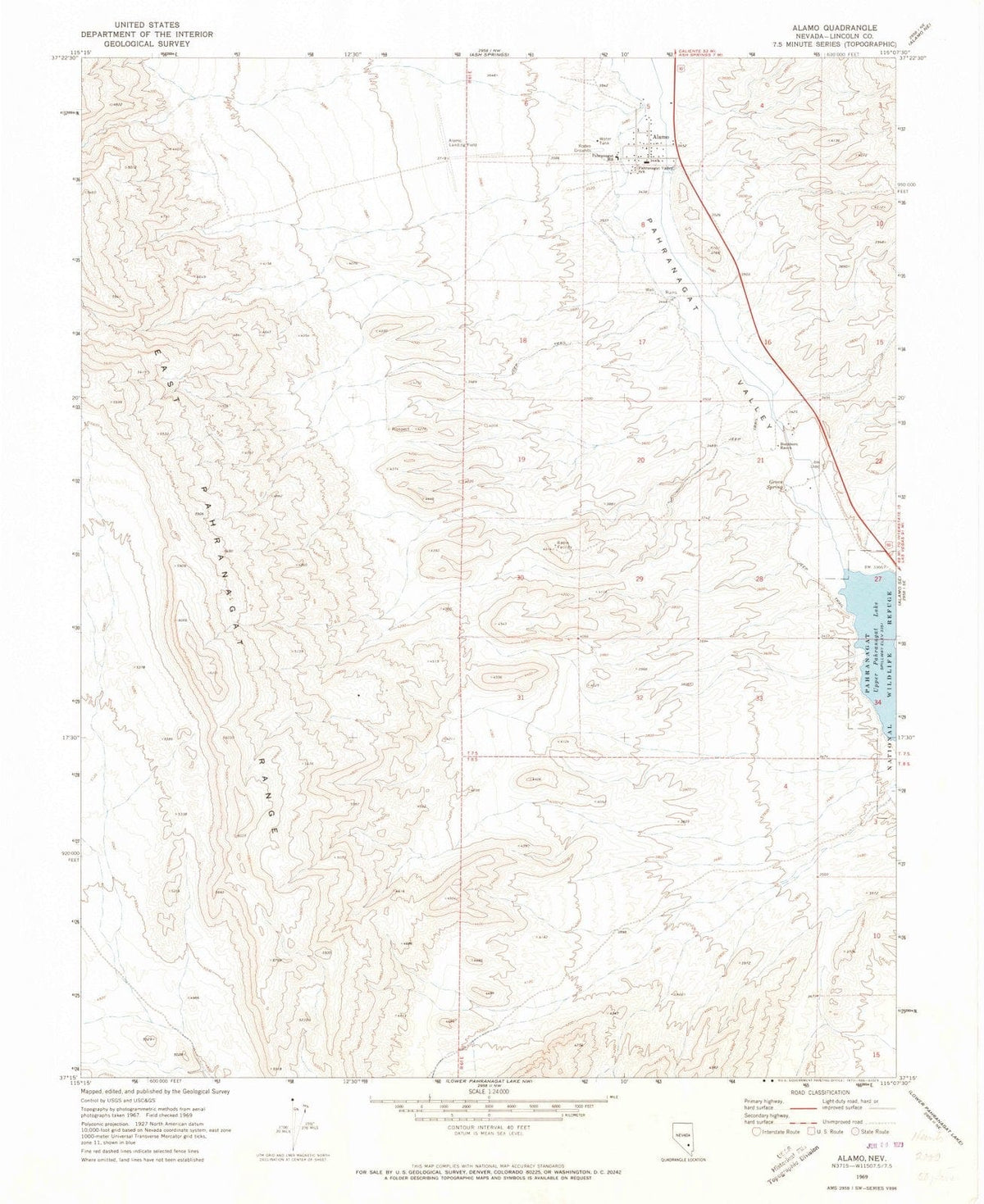 1969 Alamo, NV - Nevada - USGS Topographic Map v3