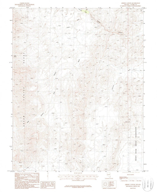 1986 Arrow Canyon, NV - Nevada - USGS Topographic Map v4