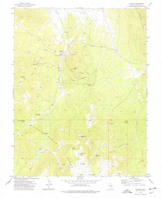 1973 Atlanta, NV - Nevada - USGS Topographic Map