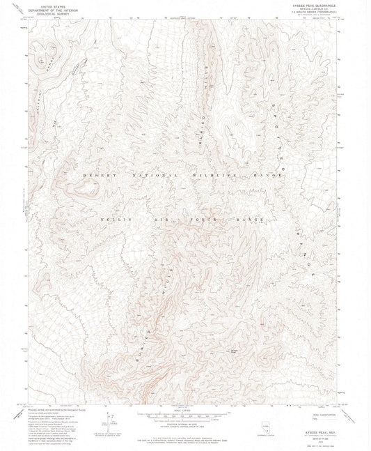 1973 Aysees Peak, NV - Nevada - USGS Topographic Map