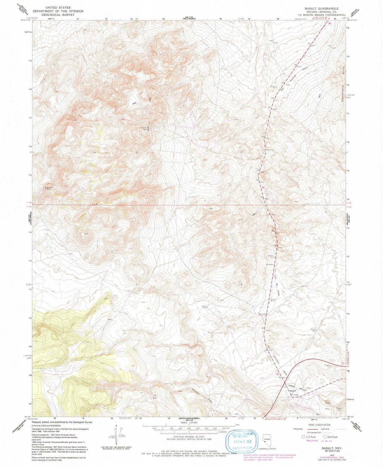 1967 Basalt, NV - Nevada - USGS Topographic Map