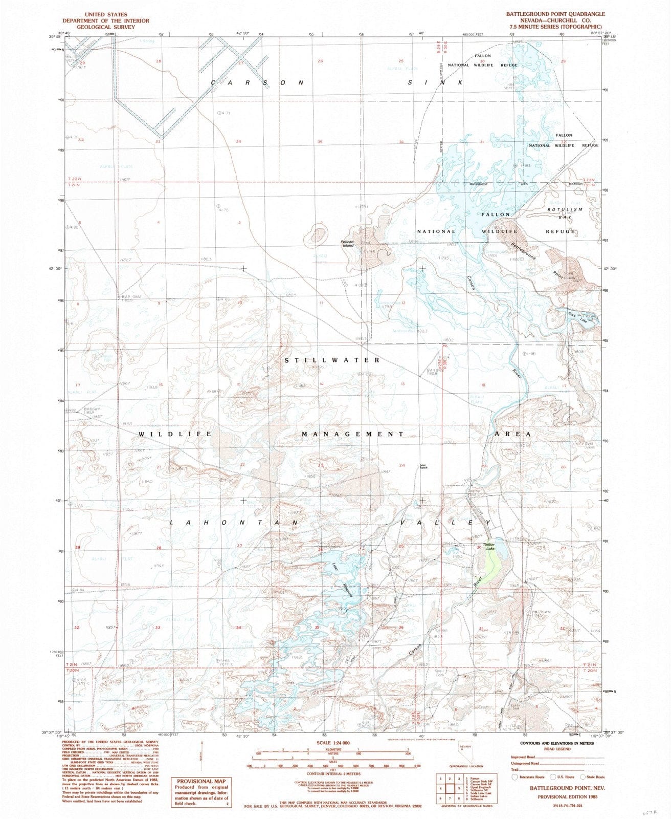 1985 Battleground Point, NV - Nevada - USGS Topographic Map