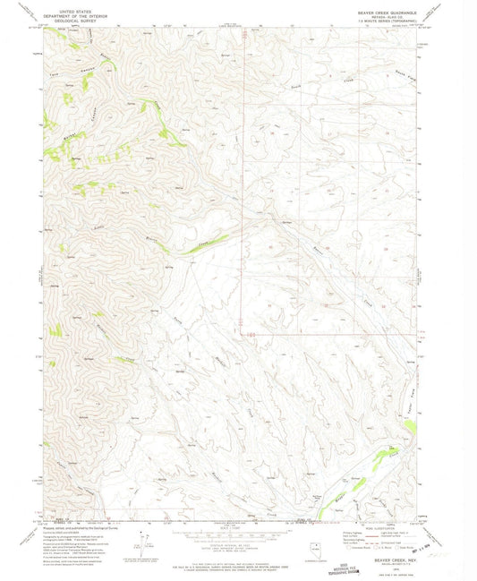 1970 Beaver Creek, NV - Nevada - USGS Topographic Map