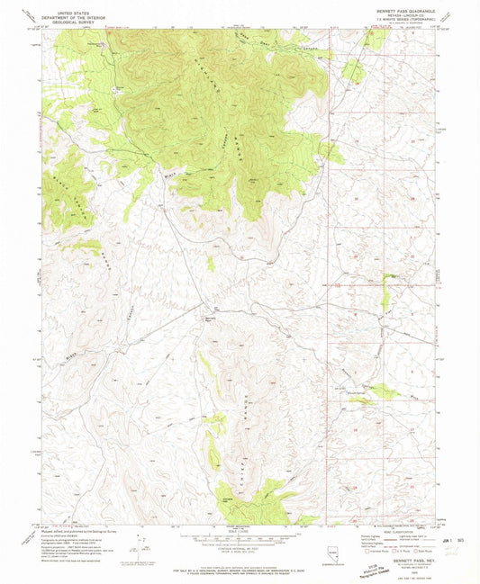 1970 Bennett Pass, NV - Nevada - USGS Topographic Map