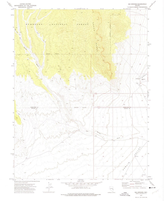 1972 Big Springs, NV - Nevada - USGS Topographic Map