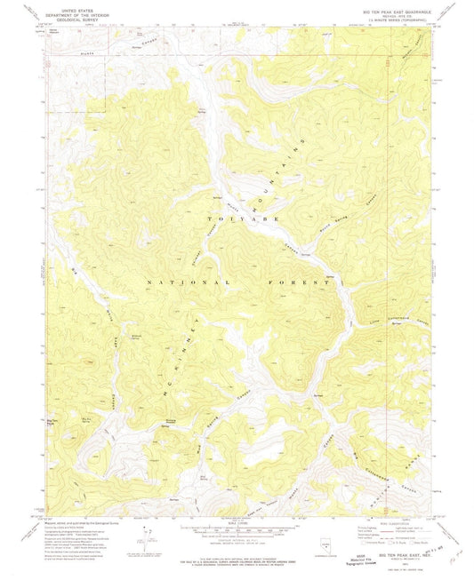 1971 Big Ten Peak East, NV - Nevada - USGS Topographic Map