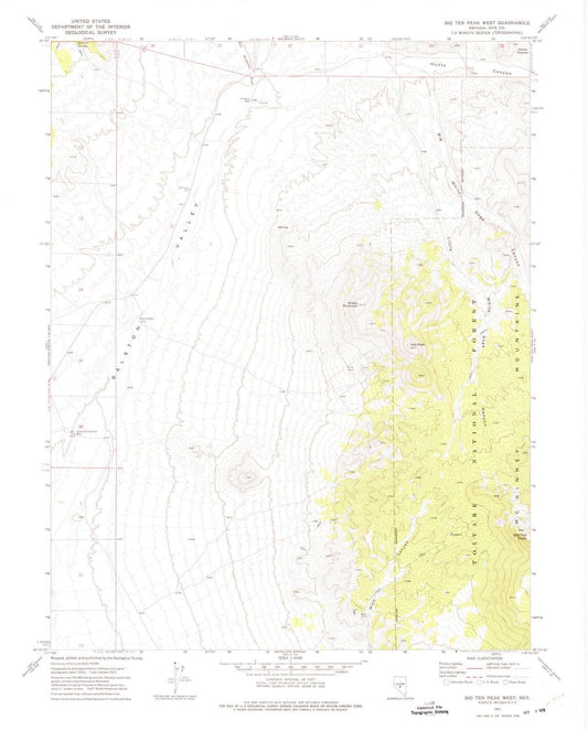 1971 Big Ten Peak West, NV - Nevada - USGS Topographic Map