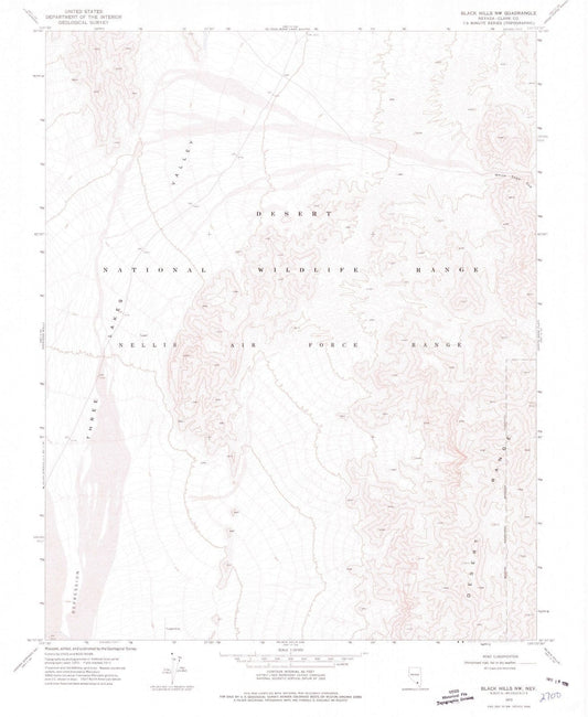 1973 Black Hills, NV - Nevada - USGS Topographic Map