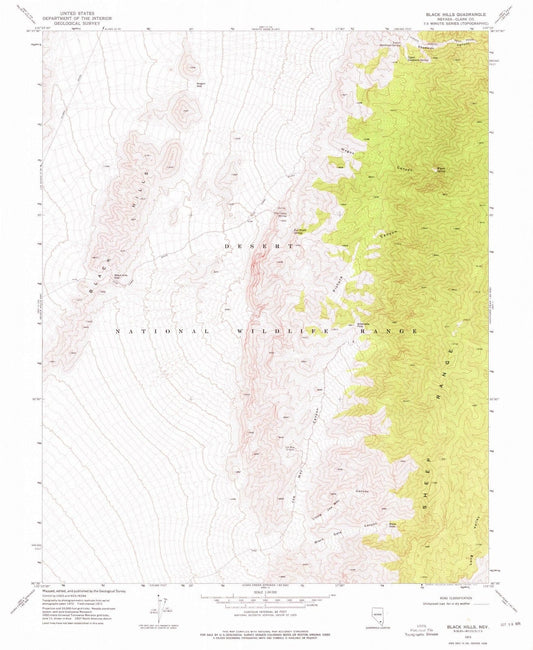 1973 Black Hills, NV - Nevada - USGS Topographic Map v3