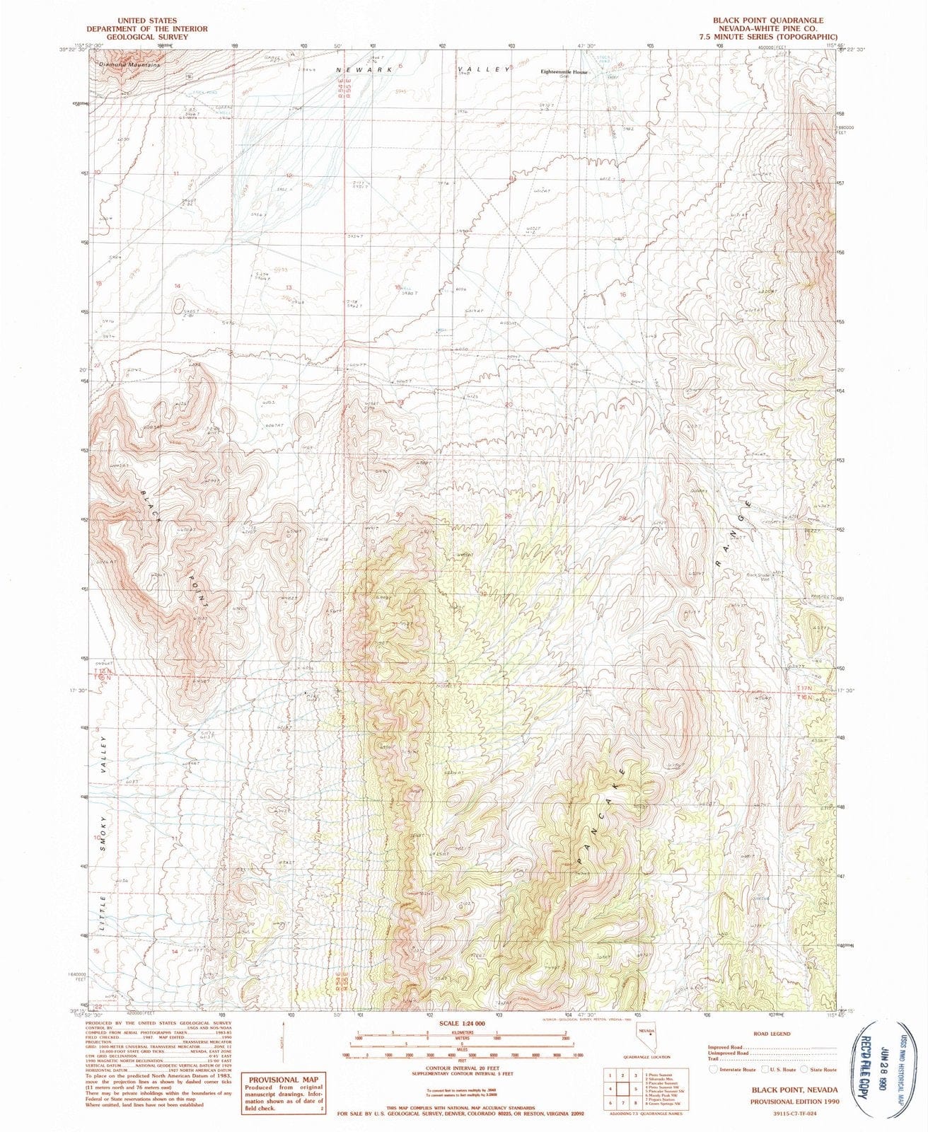 1990 Black Point, NV - Nevada - USGS Topographic Map