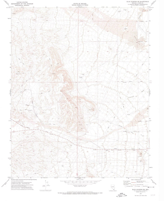 1972 Blueiamond, NV - Nevada - USGS Topographic Map v2