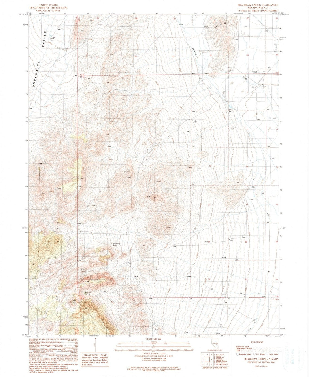 1990 Bradshaw Spring, NV - Nevada - USGS Topographic Map