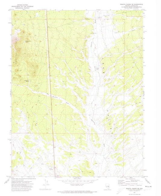 1971 Bristol Range, NV - Nevada - USGS Topographic Map